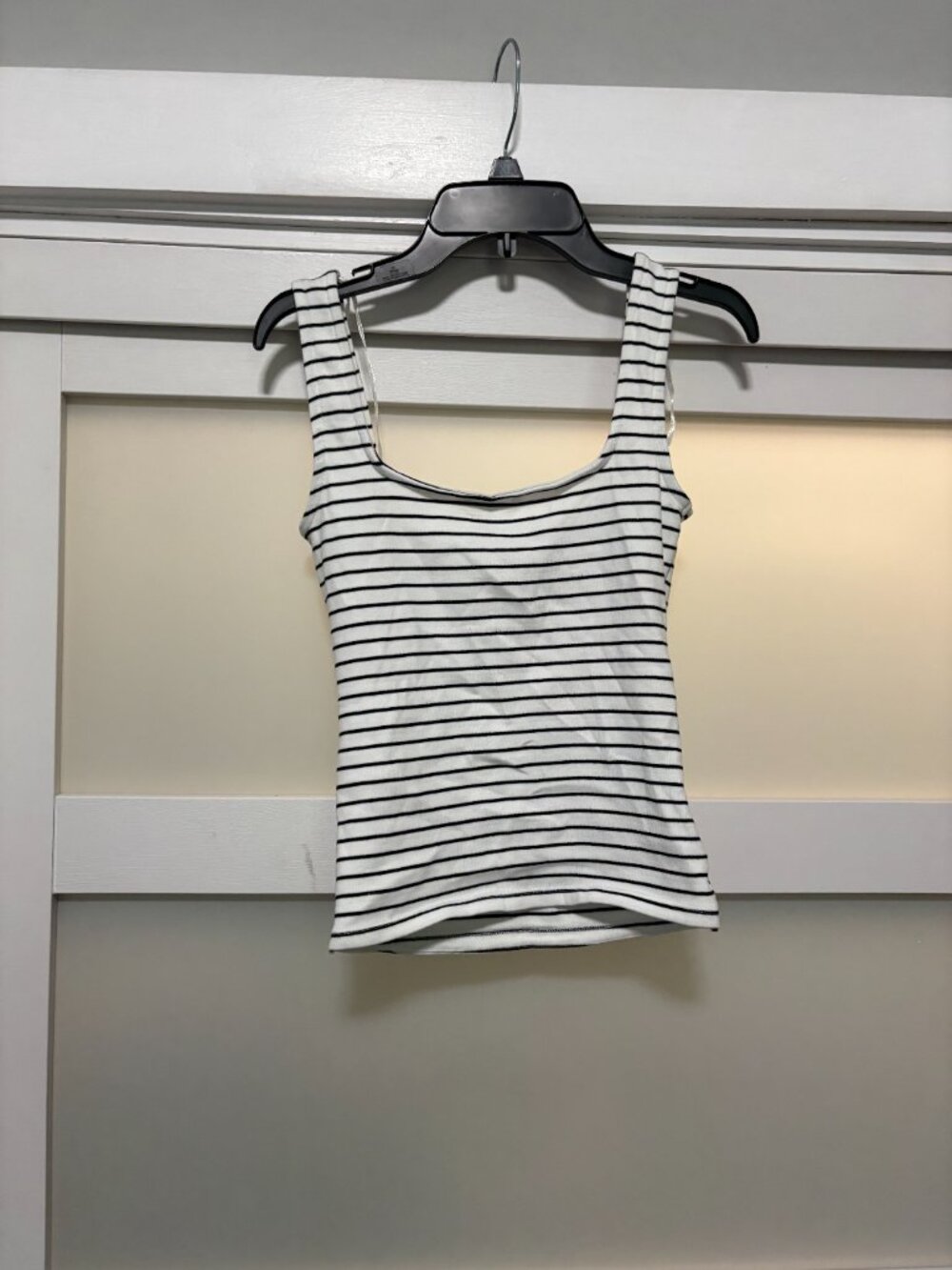 Zara Ladies Black White Striped Tank Top Shirt sz S Small NWT NEW - Picture 3 of 3